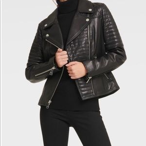 DKNY genuine leather motor jacket